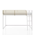 thumbnail image 3 of Furniture of America Twin Kids Junior Loft Bed with Guardrails, White and Gold Two-Tone Finish, 3 of 10