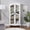 White, variant on BOUQUETYZ 72" Arched Farmhouse Display Cabinet with Glass Doors, 6-Tier Wooden Bookcase, French Country Curio Cabinet, Antique White