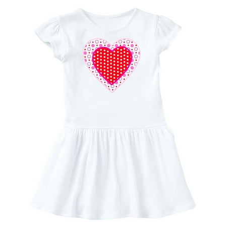 

Inktastic Valentine Red Heart with Dots Gift Toddler Girl Dress