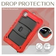 thumbnail image 2 of Case for iPad Pro 11 Inch 5th Gen 2024, Military Grade Protective Silicone PC Cover with Screen Protector & Adjustable Kickstand & Shoulder Strap & Pencil Holder & 3-layer Protection, Red+Black, 2 of 8