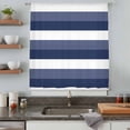 thumbnail image 5 of Navy Blue White Striped Sheer Curtains 96 Inches Long, Farmhouse Stripes Light Filering Curtains, Privacy Drapes Simi Floor to Veiling Curtain for Living Room Bedroom Large Window Treatment, 5 of 9