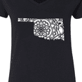thumbnail image 4 of Inktastic Oklahoma Silhouette Mandala Women's V-Neck T-Shirt, 4 of 5