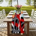 thumbnail image 4 of Table Runners 72 Inches Long Dress Scarves, Red Black Geometric Farmhouse Kitchen/Dining Table Runner, Coffee Tablerunners, Modern Art Abstract Grey Line 16x72 Inch, 4 of 9