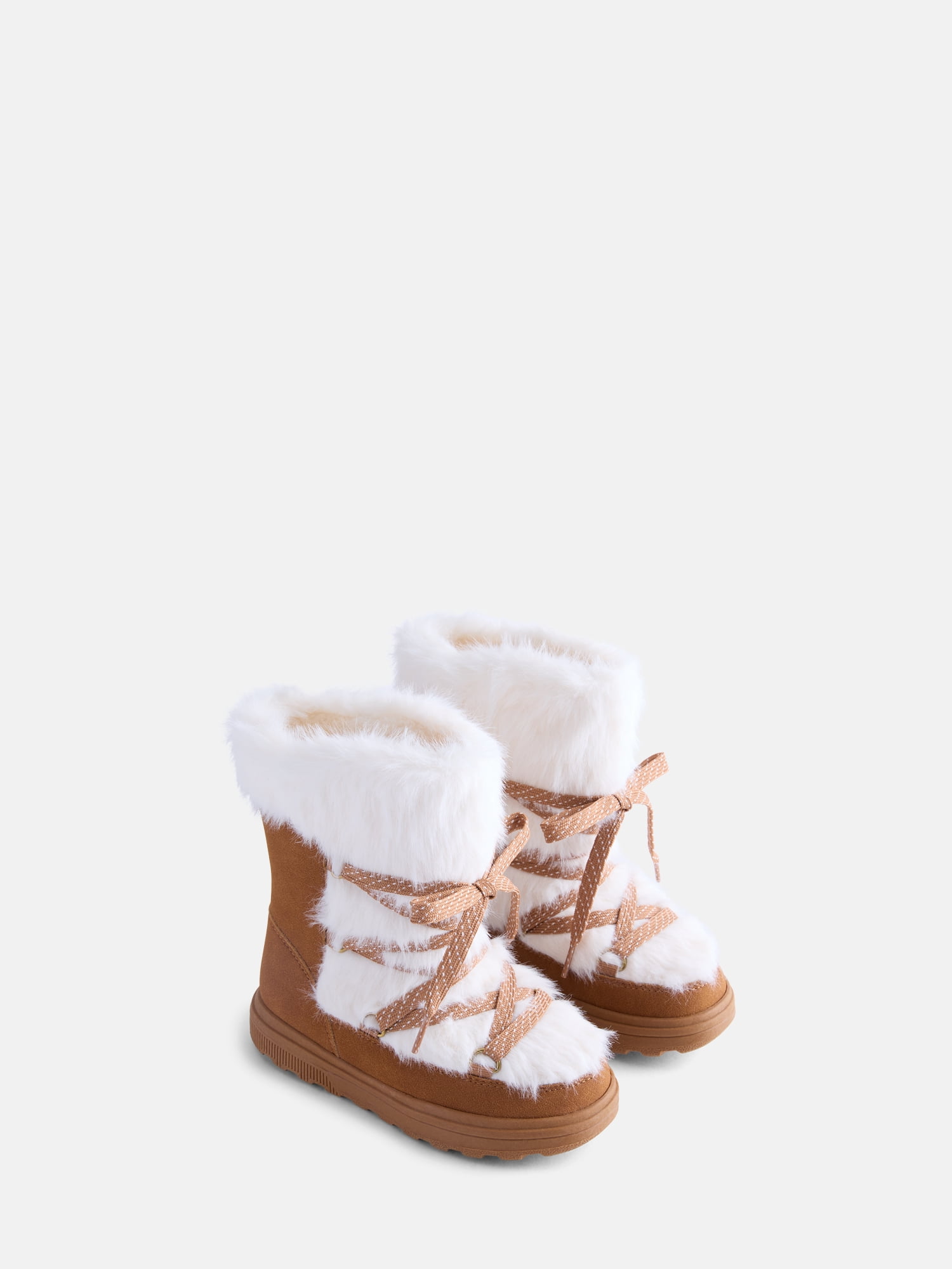 Ozark Trail Little and Big Girls' Faux Fur Trim Winter Boots