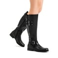 thumbnail image 6 of Dream Pairs Women's Riding Pirate & Motorcycle Buckle Knee High Boots: Comfortable Low Chunky Heel Flat Design, 6 of 8