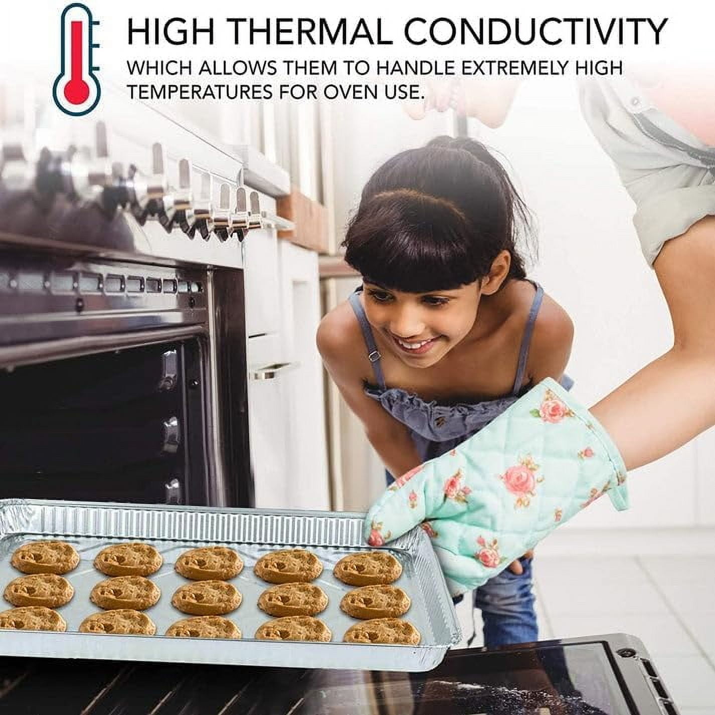 VeZee's Aluminum 17.5"L x 12.87"W x 1.25"H Cookie Sheet Baking Pans: Disposable Aluminum Foil Trays Ideal for Brownie, Coffee Cakes, Side Dishes : 10CT