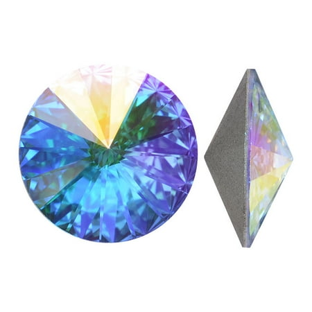 Swarovski Crystal Beads Fancy Earring - Swarovski Crystal, #1122 Rivoli Fancy Stones 16mm, 2 Pieces, Crystal AB Sf