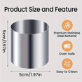 thumbnail image 4 of JUNWELL 6/12pcs Stainless Steel Round Cake Ring Molds  2-Inch Pastry Rings for Mousse Dessert  Kitchen Baking Tools with Dessert Rings Set, 4 of 5