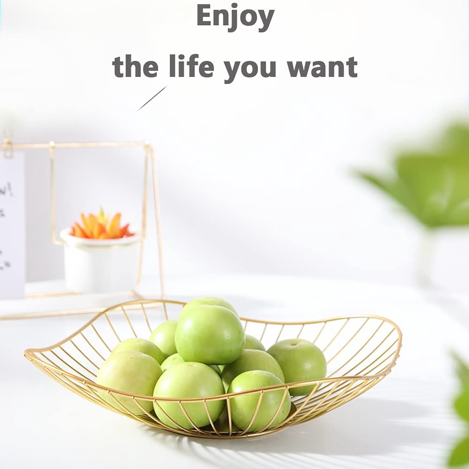 Emapoy 3-Tier Fruit Basket, Metal Fruit Bowl Wire Basket for Kitchen Counter, Gold