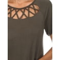 thumbnail image 5 of White Mark Women's Crisscross Neck Short Sleeve Top, 5 of 5