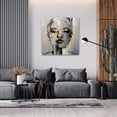 thumbnail image 2 of Cuadro  decorativo moderno para sala o recamara Silueta de Rostro de Mujer con Toques Dorados Tipo Pintura Moderno Estilo Abstracto Acabado Galería Listo para Colgar Maxigráfica Shop  Cuadro Retrato Abstracto, 2 of 8