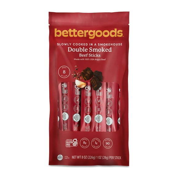 bettergoods Double Smoked Beef Sticks, 8 oz