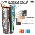 thumbnail image 7 of 20oz Tumblers Gray Christmas Snowman Pattern Stainless Steel Vacuum Insulated Double Wall Travel Tumbler Cups Mug with Lid and Straw,Cleaning Brush for Cold & Hot Drinks, 7 of 7