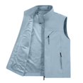 thumbnail image 6 of Awwp Men's Lightweight Vest Sleeveless Outdoor Work Jacket for Travel Hiking Running Multi-Pocket Utility Vest Light Blue Size: M, 6 of 10
