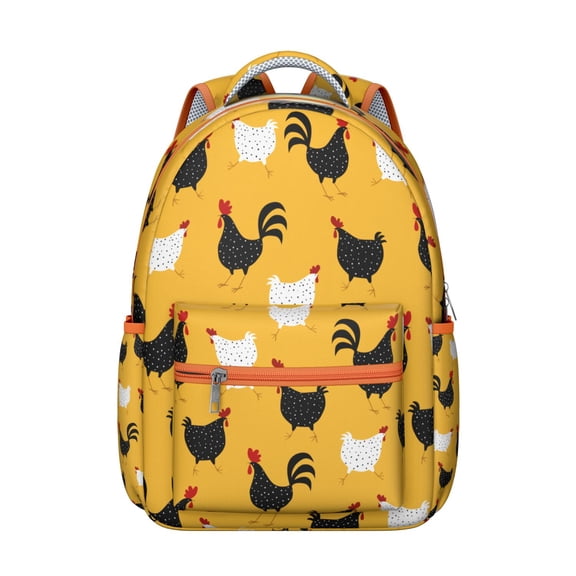 "Chicken Themed Laptop Backpack for Teens & Adults - Durable Waterproof Backpack for School & Travel, Stylish Chicken Print, Spacious Bookbag"