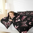 thumbnail image 4 of jejeloiu Cartoon Butterflies Full Size Comforter Sets,Paris Eiffel Tower Bedding Comforter Set,Pink Black Bedding Sets For Girls Kids,Luxury Bedroom Decor Reversible,3pcs, 4 of 8