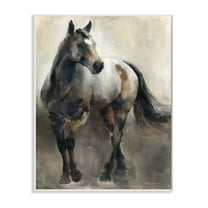 Stupell Industries Abstract Wild Horse Stance Brown Black Painting Unframed Art Print Wall Art, 13x19, by Marilyn Hageman