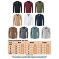 thumbnail image 2 of Grianlook Mens Fashion Waffle T Shirts Henley Neck Solid Color Pullover Work Long Sleeve T-shirt Army Green XL, 2 of 4