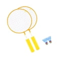 thumbnail image 3 of KAKOWELY badminton racket 1 Set Colored Badminton Racket Beginner Training Outdoor Sports Leisure Toys Badminton Set for Kids Children Playing (2 Pcs Yellow Racket, Random Color Badminton), 3 of 4