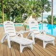thumbnail image 3 of Costway Folding Chaise Lounge Chair 5-Position Adjustable Rolling Recliner w/ Wheels, 3 of 11