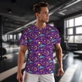 thumbnail image 3 of Wukai Retro 80s Style Print Men's Short-Sleeved Mesh T-Shirt,Quick-Dry Short Sleeve Workout T-Shirt-Small, 3 of 8