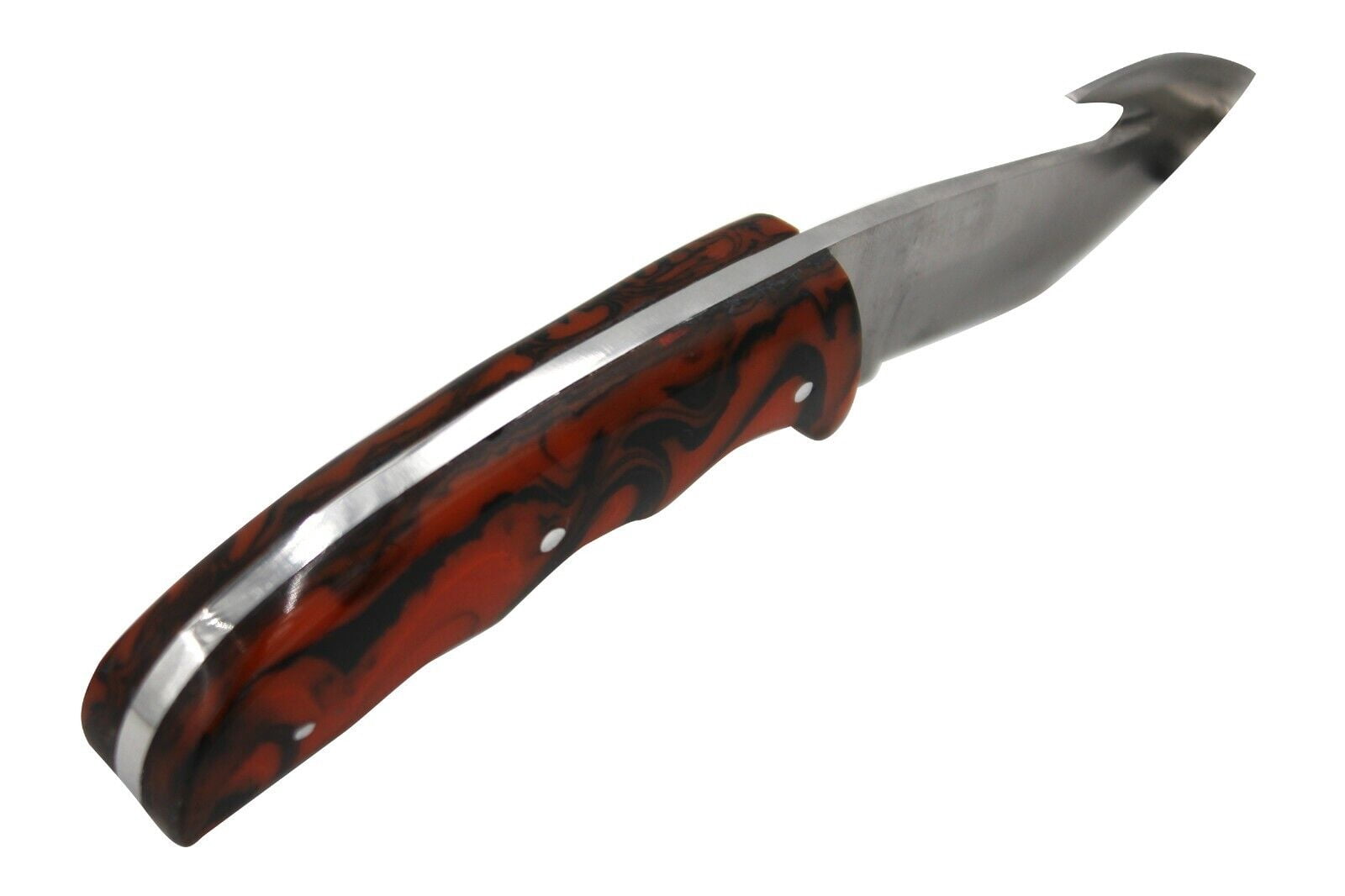 Old Ram Gut Hook Deer Skinner Fixed Blade Sharp Hunting Camping Knife w/ Sheath