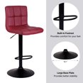 thumbnail image 2 of Bronte Living Leatherette Bar Stool 360 Swivel, Adjustable Height 24" to 33" Mid-Backrest, with Hard Floor Protection Rubber Band - Series Clementine - Set of 2, 2 of 8