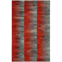 SAFAVIEH Kilim Alaia Geometric Wool Area Rug, Red/Charcoal, 4' x 6'
