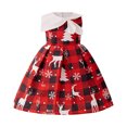 thumbnail image 1 of PMVFHDE Robes pour Filles Robe de Noël pour Enfants Fête Danse Robe de Concours de Noël Rouge, 2-3 Ans, 1 of 8