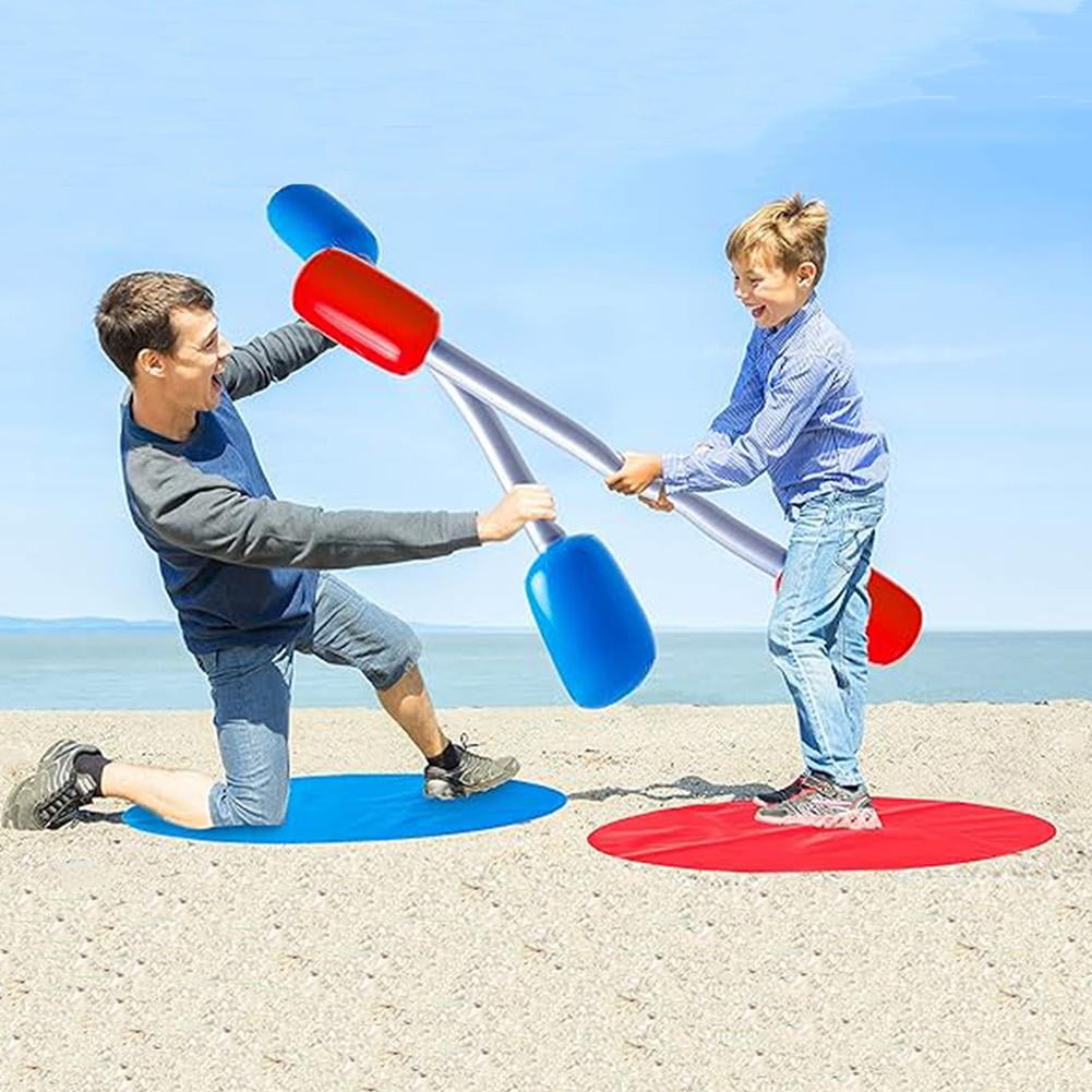 Jeu De Joute Gonflable Pour Extérieur - Set Combat Avec Bâtons PVC Et Tapis Rembourrés - Pour Plage, Jardin, événements - Enfants Et Adultes - 2