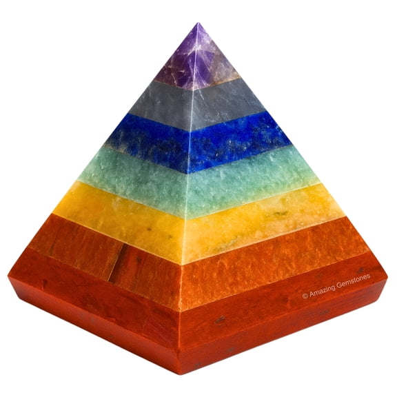 Chakra Pyramid Crystal Healing Stones - 1" Inch