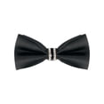 thumbnail image 1 of CORBATA DE MOÑO PRE-ATADA CON DECORACIÓN DE RHINESTONES PARA EL DÍA DEL PADRE, ELEGANTE Y CHIC, NEGRO 2, 1 of 4