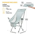 thumbnail image 6 of KingCamp Lightweight Highback Camping Chair with Cupholder & Pocket, Grey, 6 of 10