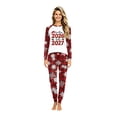 thumbnail image 2 of Yuaguia Matching Family New Year Christmas Pajamas Set, Goodbye 2026 Hello 2027 Long Sleeve Raglan Top and Red Snowflake Plaid Pants, Festive Holiday Sleepwear Loungewear, Women XL, 2 of 5
