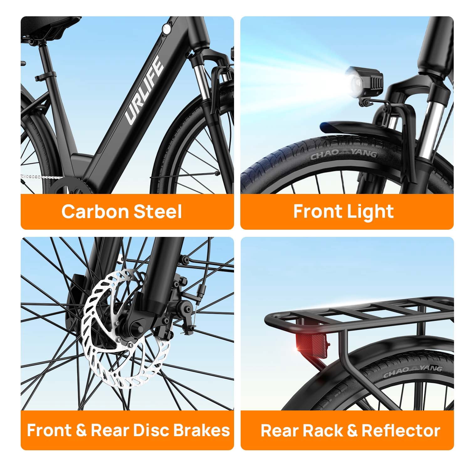 26" Electric Bike for Adults,750W Peak Motor,48V 10.4Ah Removable Battery, 60 Miles Range, 7-Speed City Commuter Ebike,UL2849-Black