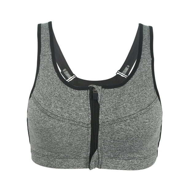 DODOING Women's High Impact Support Sports Bras Front Zipper Closure
