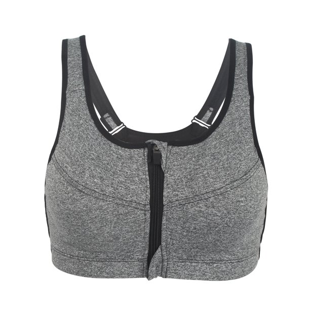BAG WIZARD Women's Seamless Sports Bra with Removable Pads Zipper