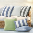 thumbnail image 5 of Decorative Outdoor Indoor Throw Pillows, Set of 4 Waterproof Throw Pillows with Inserts, 18" x18" Square Pillows for Patio, Backyard, Bed, Couch, Sofa and Patio Furniture, Gray Stripe, 5 of 14