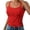 01_Red, variant on Women's Spaghetti Strap U Neck Ribbed Camisole Slim Fitted Basic Sleeveless Layering Shirts Womens Tank Tops 01_Brick Red,S