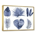 thumbnail image 3 of Designart 'Blue Watercolour Tropical Leaves IV' Traditional Framed Canvas Wall Art Print, 3 of 5