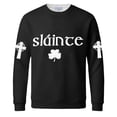 thumbnail image 5 of LNZGNM Slainte St Patricks Day Shirt Men Shamrock Clover Print Plus Size Long Sleeve Shirts Waffle Round Neck Slim Shirt Casual St Patrick's Day Top,Black 4XL, 5 of 5