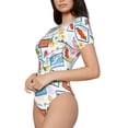 thumbnail image 2 of Naloa Summer Stamp Women's Short-Sleeved Onesie, One-Piece Swimsuit for Parties, dates, clubs - X-Large, 2 of 9