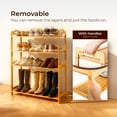 thumbnail image 2 of 5 Tier Natural Bamboo Shoe Rack Eco Friendly 15 Pairs Capacity Slim Space Saving Open Shelf for Entryway Closet Hallway Apartment, 2 of 11