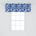 thumbnail image 2 of Ambesonne Philodendron Window Valance, Tropic Leafy, 54" X 18", Cobalt Blue White, 2 of 3