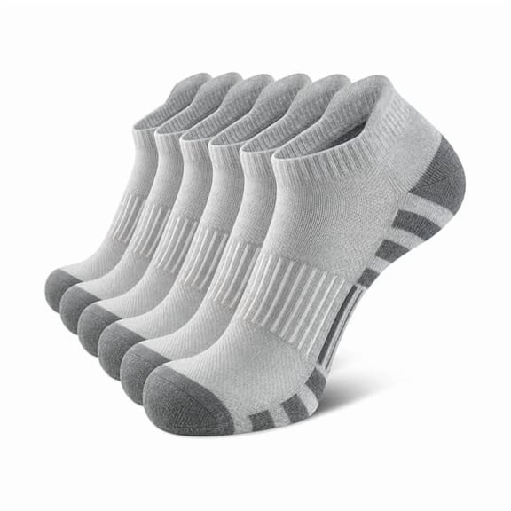 Eryueer Athletic Running Ankle Cotton Socks, Low Cut Cushioned functional Anti-Blister Tab Sports Socks for Men Women 6pairs
