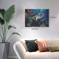 thumbnail image 2 of Balery Ocean Coral Turtle Pattern Canvas Decorative Picture – 30x40in Premium Wall Art, Modern Canvas Print for Home Decor（Horizontal）, 2 of 6
