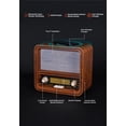 thumbnail image 3 of Fuse RAD Vintage Wood Retro Radio | AM/FM Radio with Bluetooth, Wireless Charger & AUX Input | Mid Century Modern Style | Handcrafted Ashtree Wood, 3 of 6