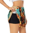 thumbnail image 3 of Lsque Cool Camel Oasis Vibes Printed Women's Running Shorts with Liner Pockets,Elastic Quick Dry Workout Athletic Gym Yoga Shorts,Womens High Waist Shorts-XX-Large, 3 of 9