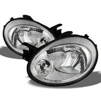 AKKON - For Dodge Neon OE Replacement Chrome Bezel Headlights Driver/Passenger Head Lamps Pair New