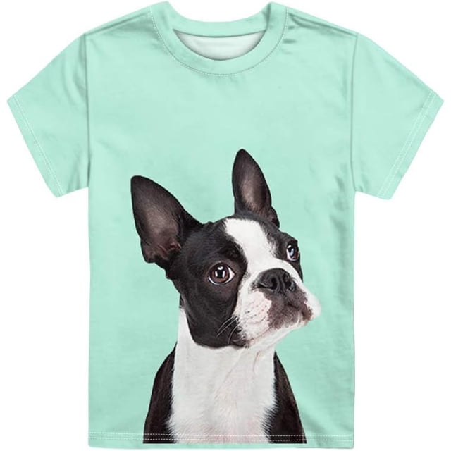 T-Shirt Respirant à Manches Courtes Tee Top Graphique Col Rond pour 3-16 Ans